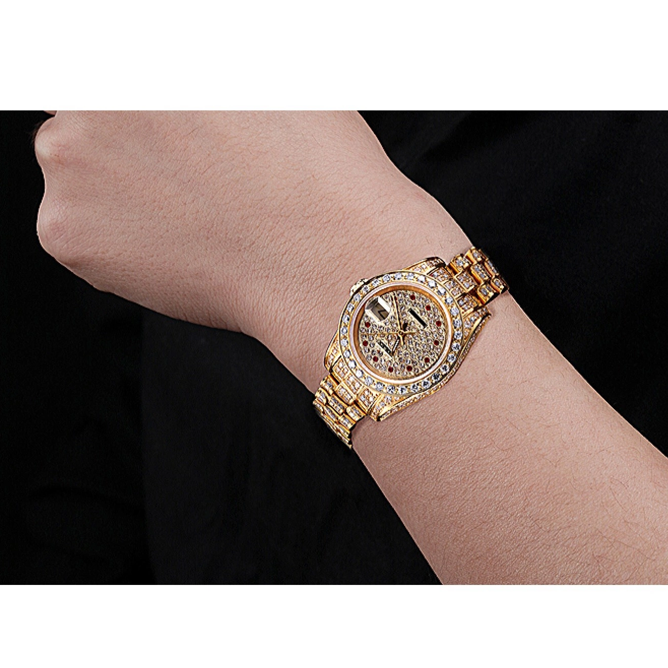 AAA replica watch Diamond Dial Swiss Rolex Gold DateJust 622024 0723
